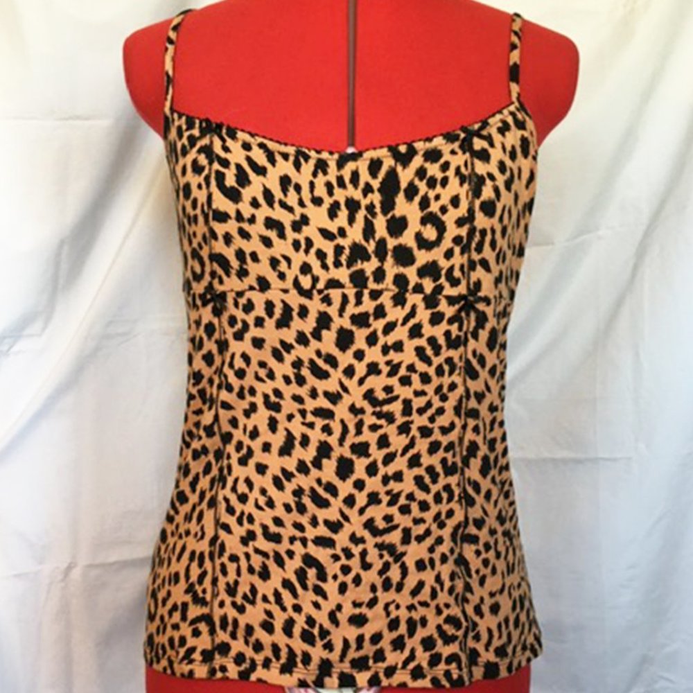 BETSEY JOHNSON LEOPARD TANK TOP--XL